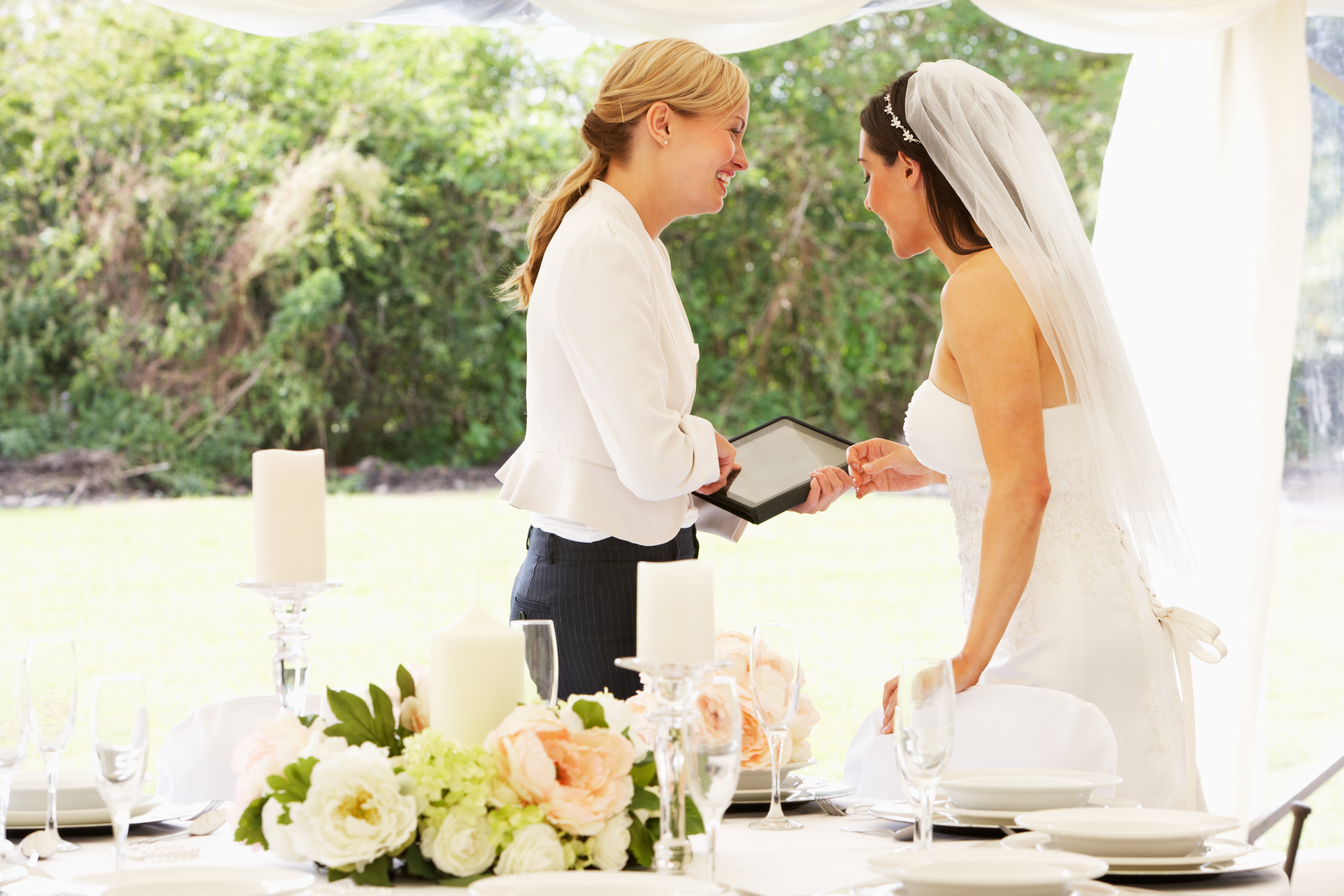 Wedding Planner talking to the bride