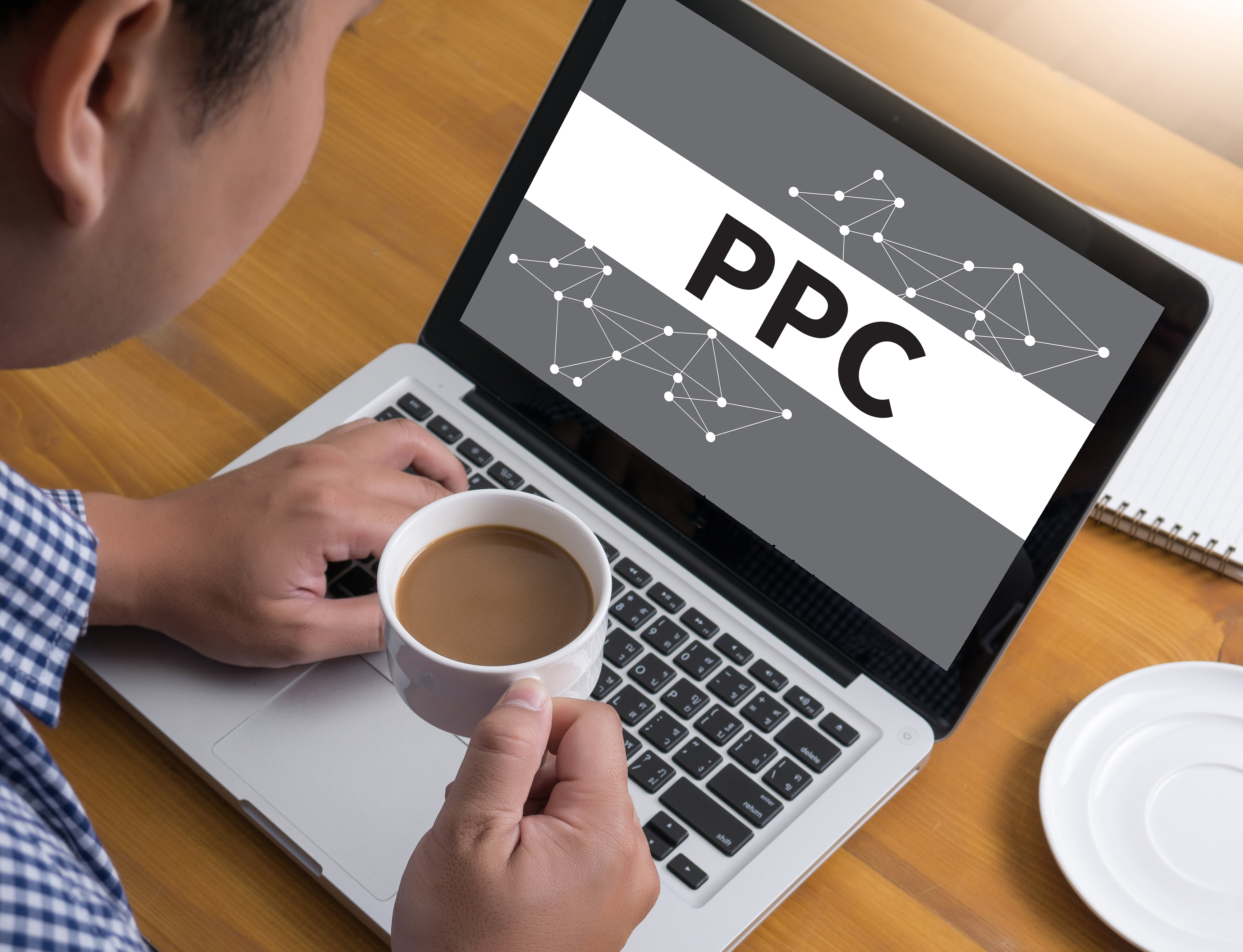 PPC text on a laptop screen
