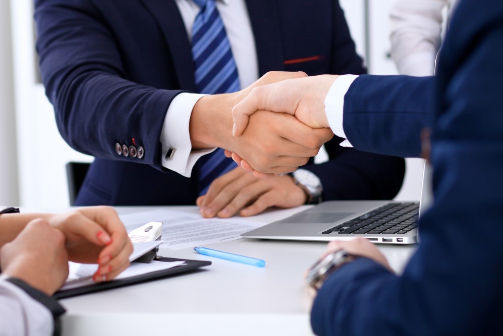 a business handshake