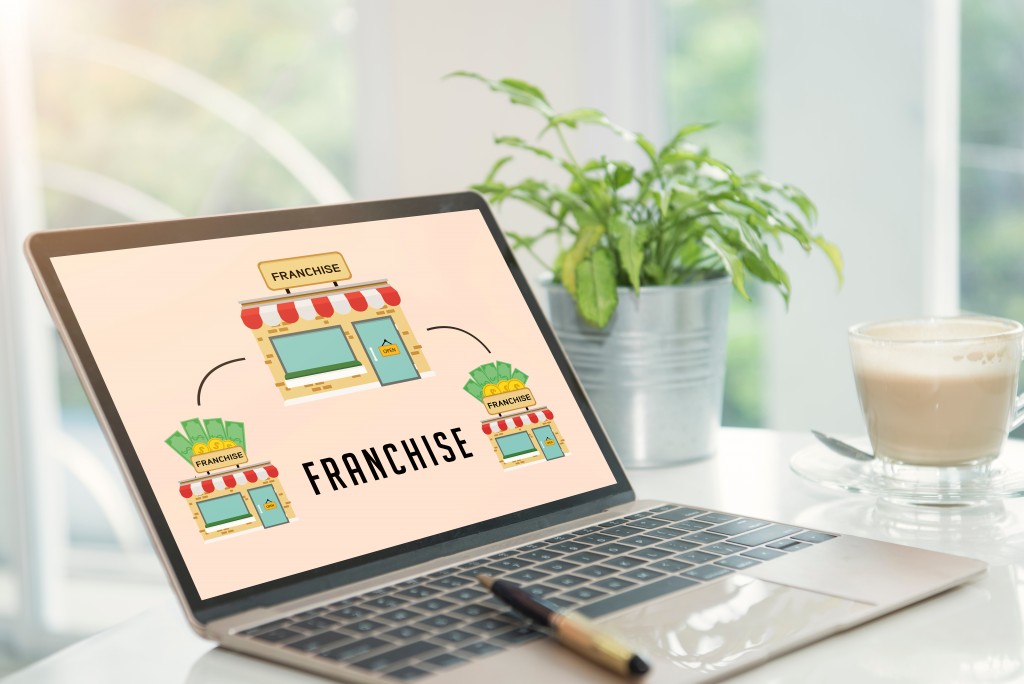 Franchising Concept on Laptop Screen